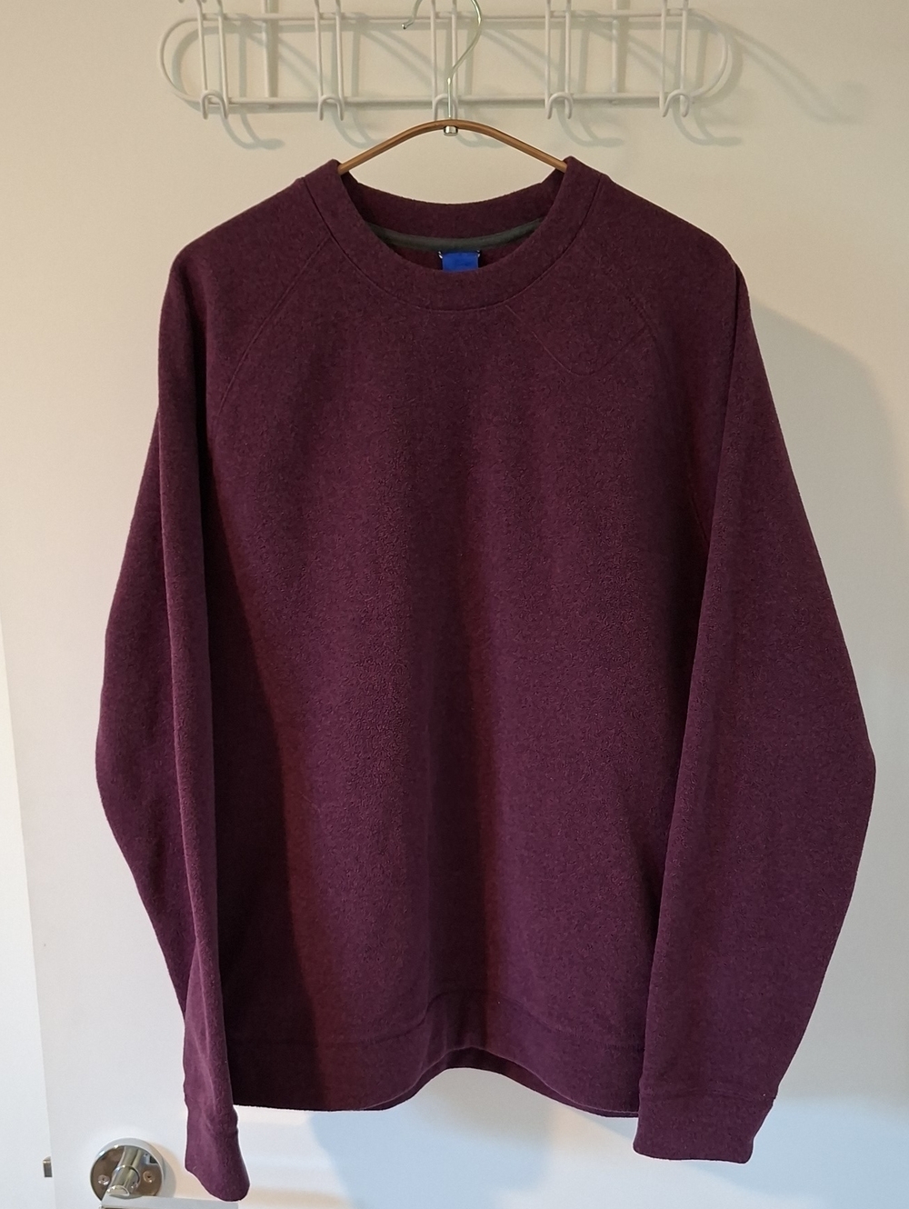 Kit + Ace Men's Purple Crewneck Cozy Long-sleeve Fleece Sweater (Size XS)